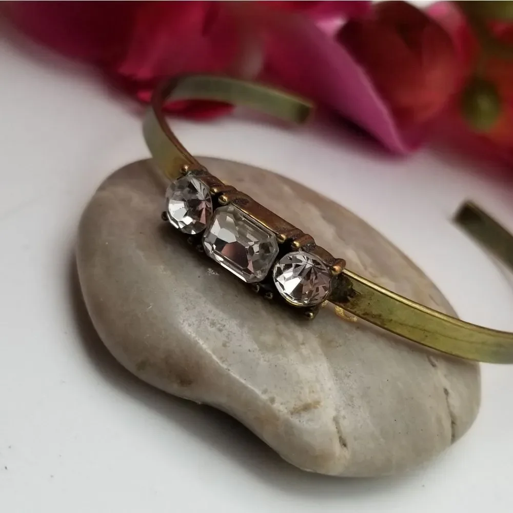 Eternity trio crystal cuff bracelet. B519